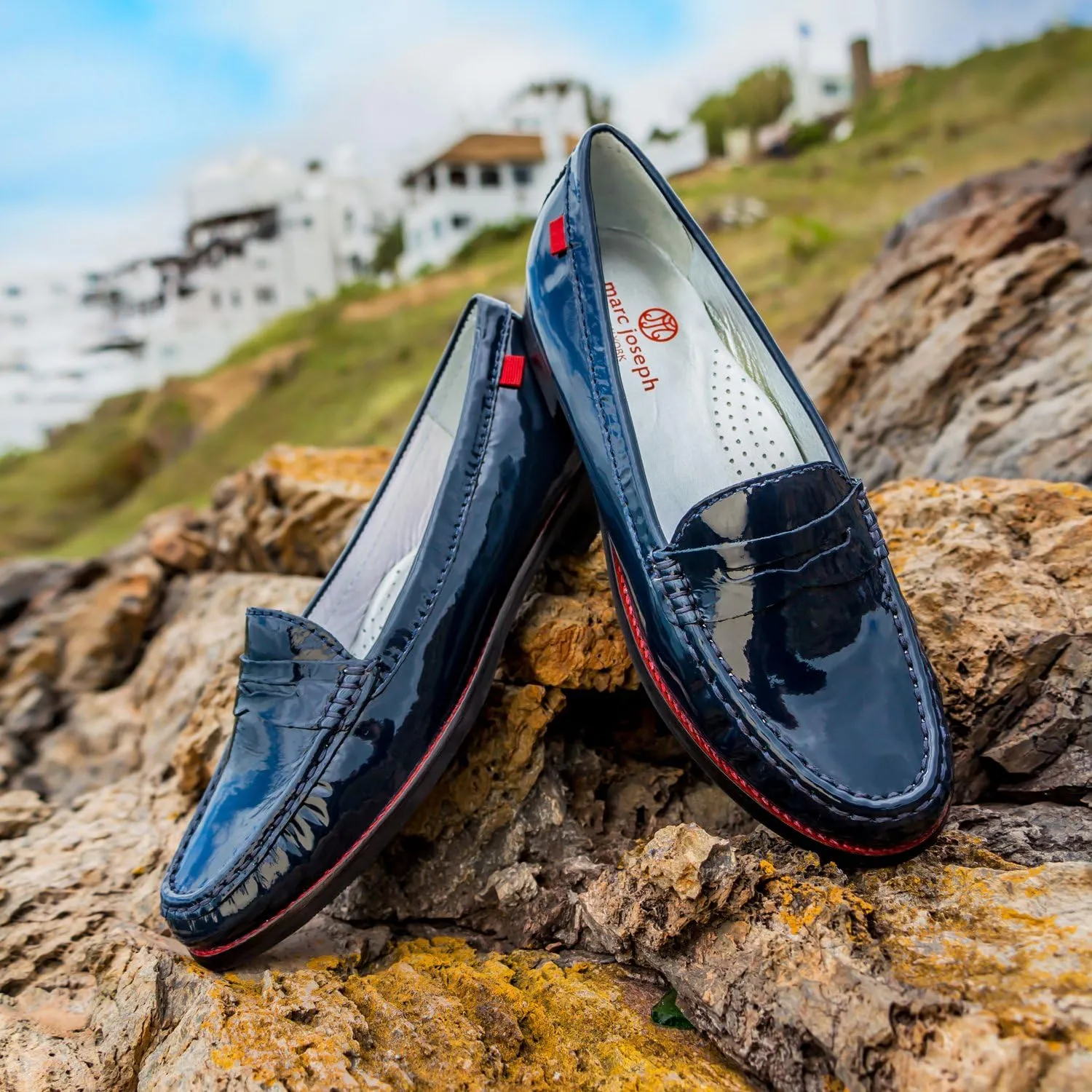 Womens Genuine Leather Comfort Slip on Penny Loafers