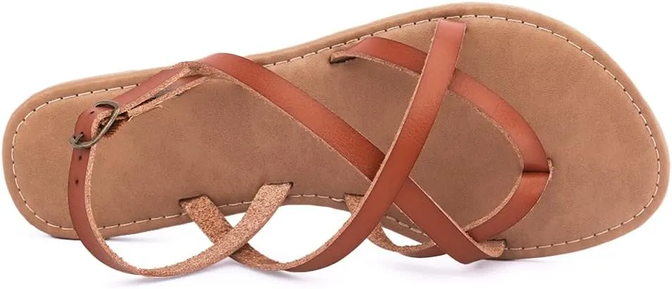 Women's Gladiator Flat Sandals Fisherman Strappy Sandals Ankle Strap Sandals