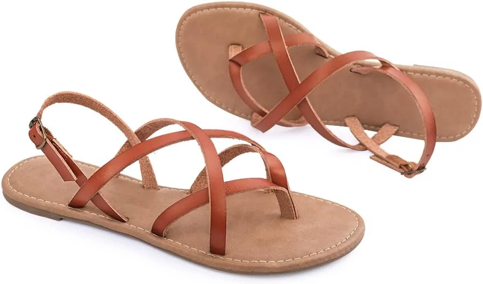 Women's Gladiator Flat Sandals Fisherman Strappy Sandals Ankle Strap Sandals
