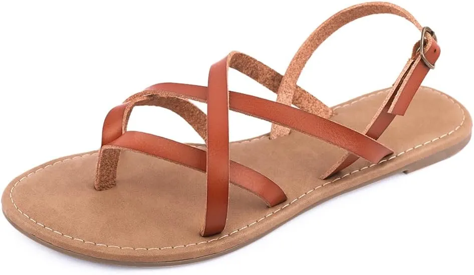 Women's Gladiator Flat Sandals Fisherman Strappy Sandals Ankle Strap Sandals
