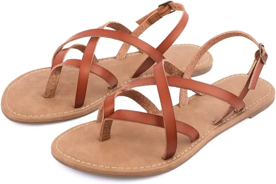 Women's Gladiator Flat Sandals Fisherman Strappy Sandals Ankle Strap Sandals