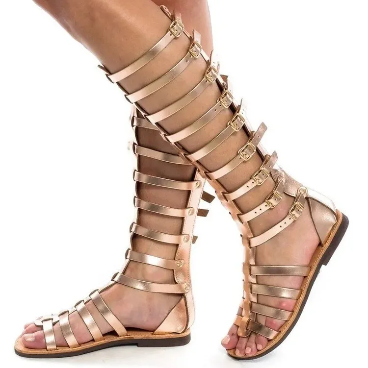 Women's High Top Spartan Sandal with Buckles