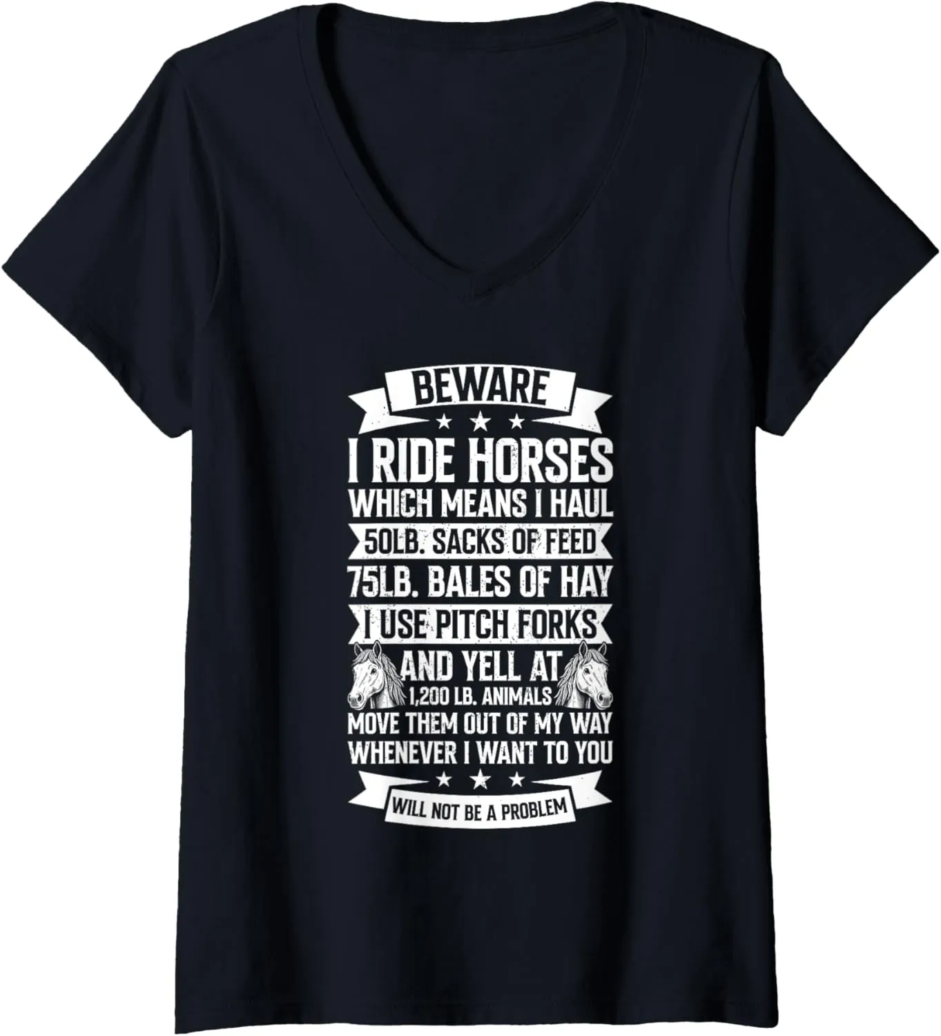 Womens Horse Rider Equestrian Horse Racing Derby Horse Lover V-Neck T-Shirt