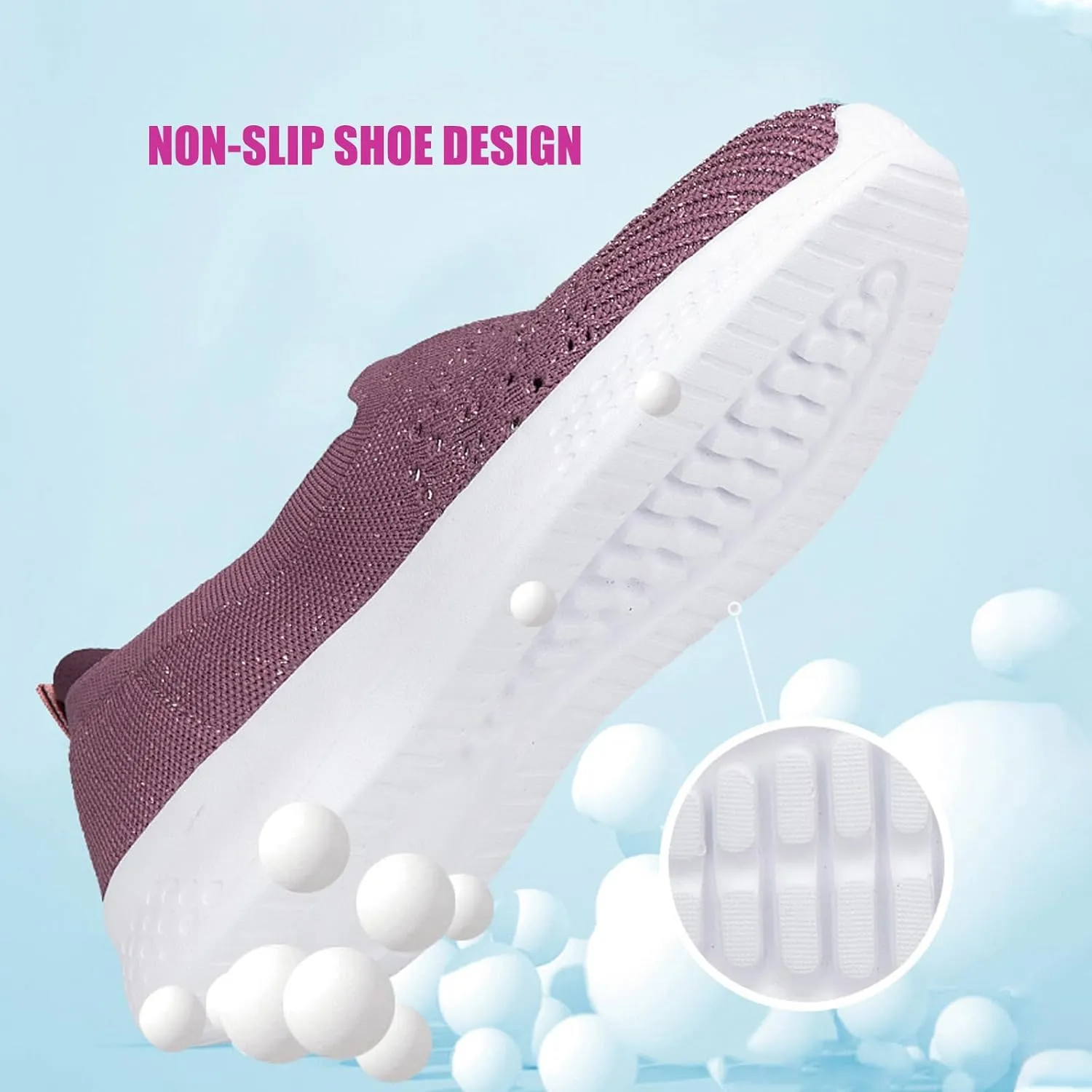 Women's Lightweight Fashion Mesh Loafers Solid Color Breathable Casual Walking Shoe Slip-on Soft Sole Comfortable Non-Slip Hiking Work Shoes