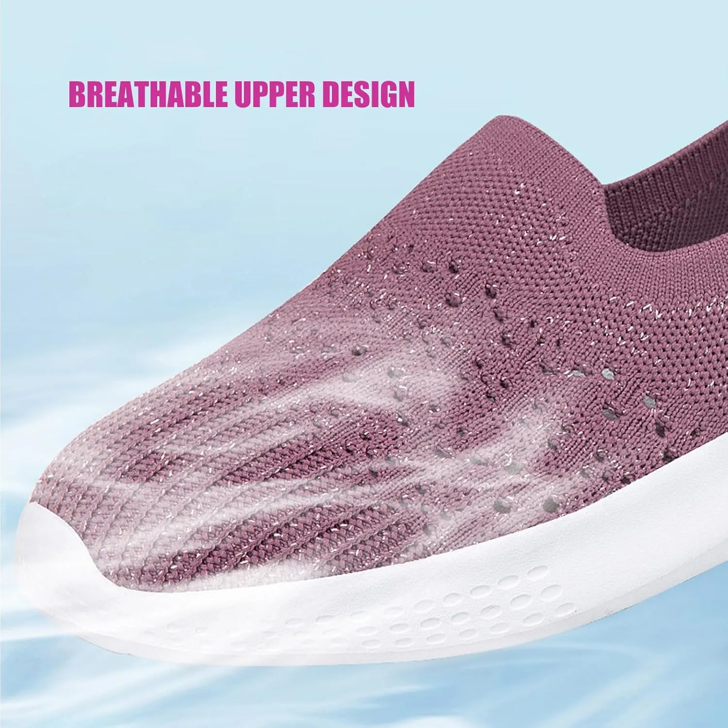Women's Lightweight Fashion Mesh Loafers Solid Color Breathable Casual Walking Shoe Slip-on Soft Sole Comfortable Non-Slip Hiking Work Shoes