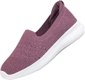 Women's Lightweight Fashion Mesh Loafers Solid Color Breathable Casual Walking Shoe Slip-on Soft Sole Comfortable Non-Slip Hiking Work Shoes