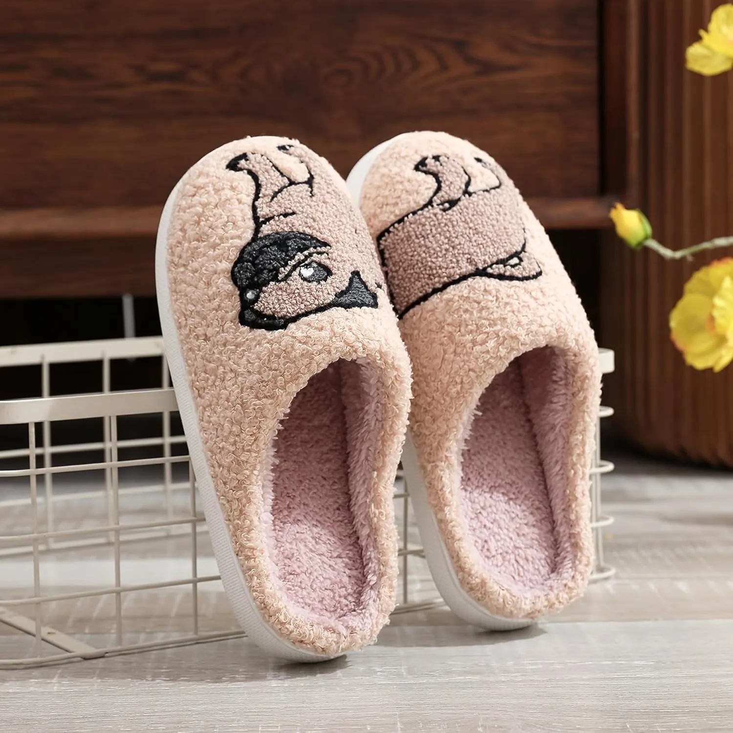 Women's Men's Fuzzy Memory Foam Slippers Fluffy Warm Comfort Light Weight Indoor Outdoor House Couple Shoes