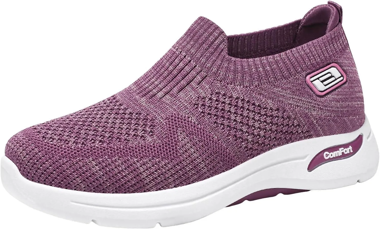 Womens Orthopedic Sneakers Slip On Running Tennis Shoes Breathable Woven Nurse Shoes Casual Air Cushion Walking Shoes