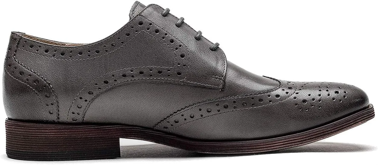 Women's Perforated Classic Lace-up Oxfords Brogue Wingtip Round Toe Derby Saddle Leather Shoes for Women Girls Lady Wife