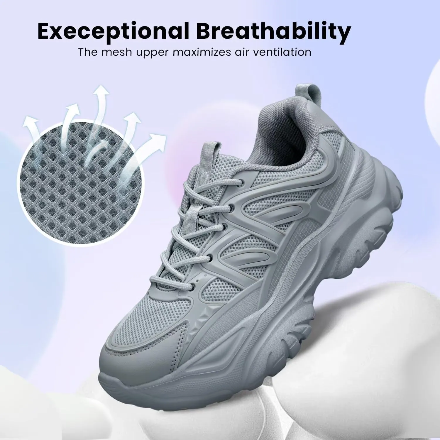 Women's Road Running Shoes Non Slip Ladies Walking Fashion Athletic Sneakers Work Gym Comfort Lightweight Mesh Soft Sole