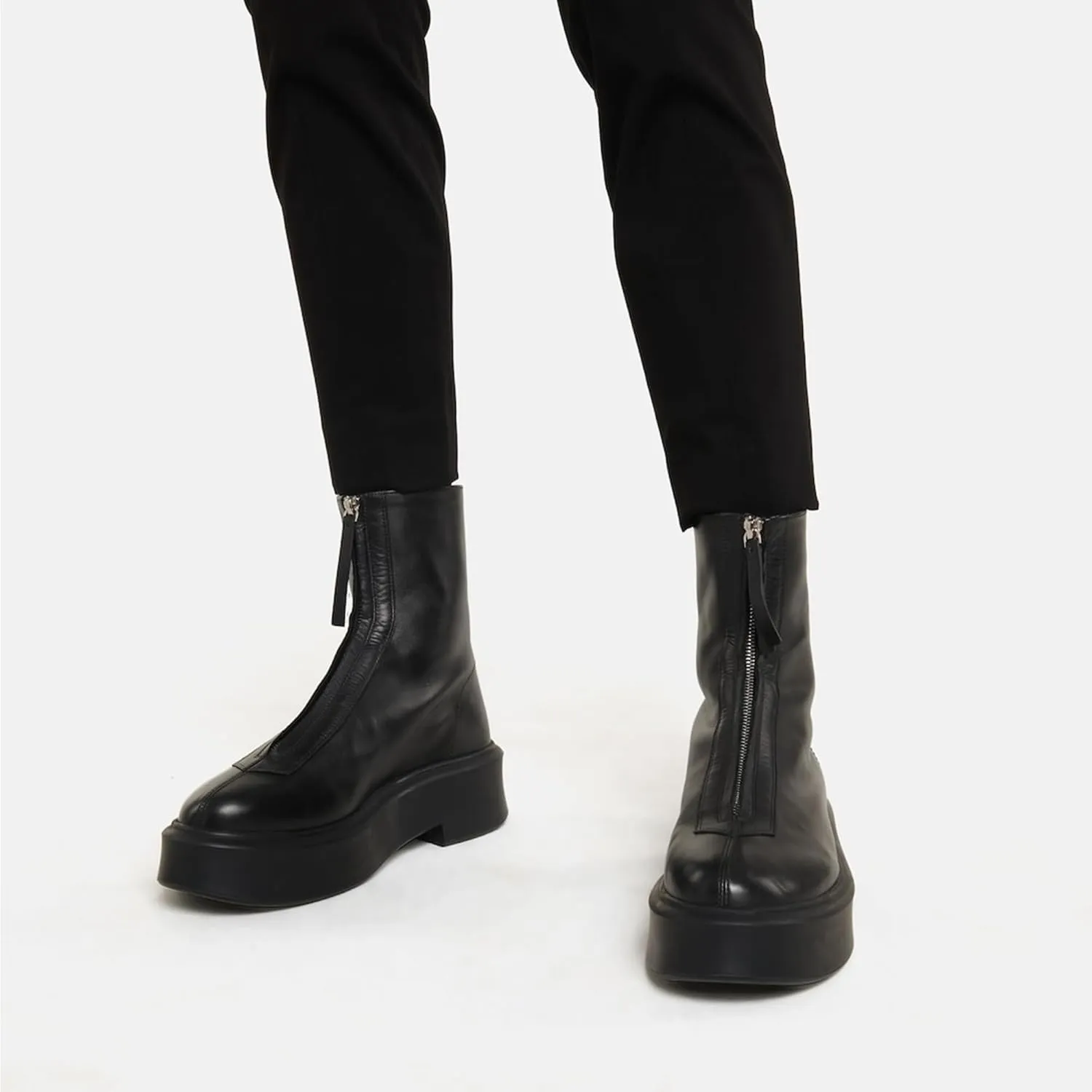 Women's Suede Platform Ankle Chelsea Boots - Comfortable, Casual, Chunky Low Heel, Front Zipper