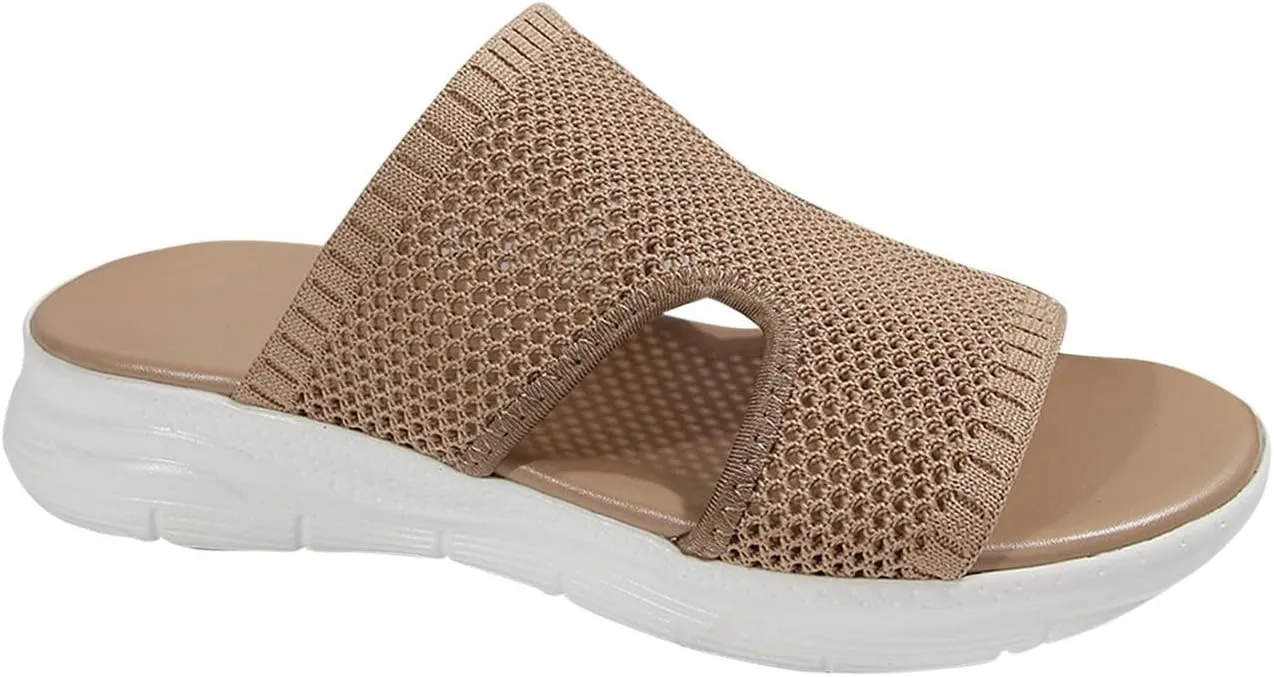 Womens Summer Breathable Mesh Slippers Lightweight Mesh Garden Shoes Platform Footwear Non Slip Comfort Walking Shoes