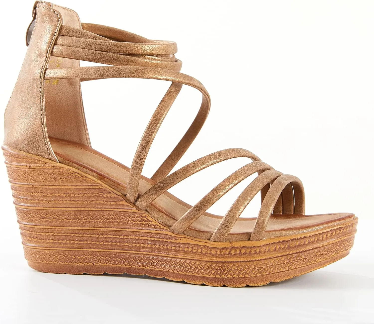 Women's Wedge Sandals Casual Summer Buckle Open Toe Ankle Strap Platform Wedge Heels