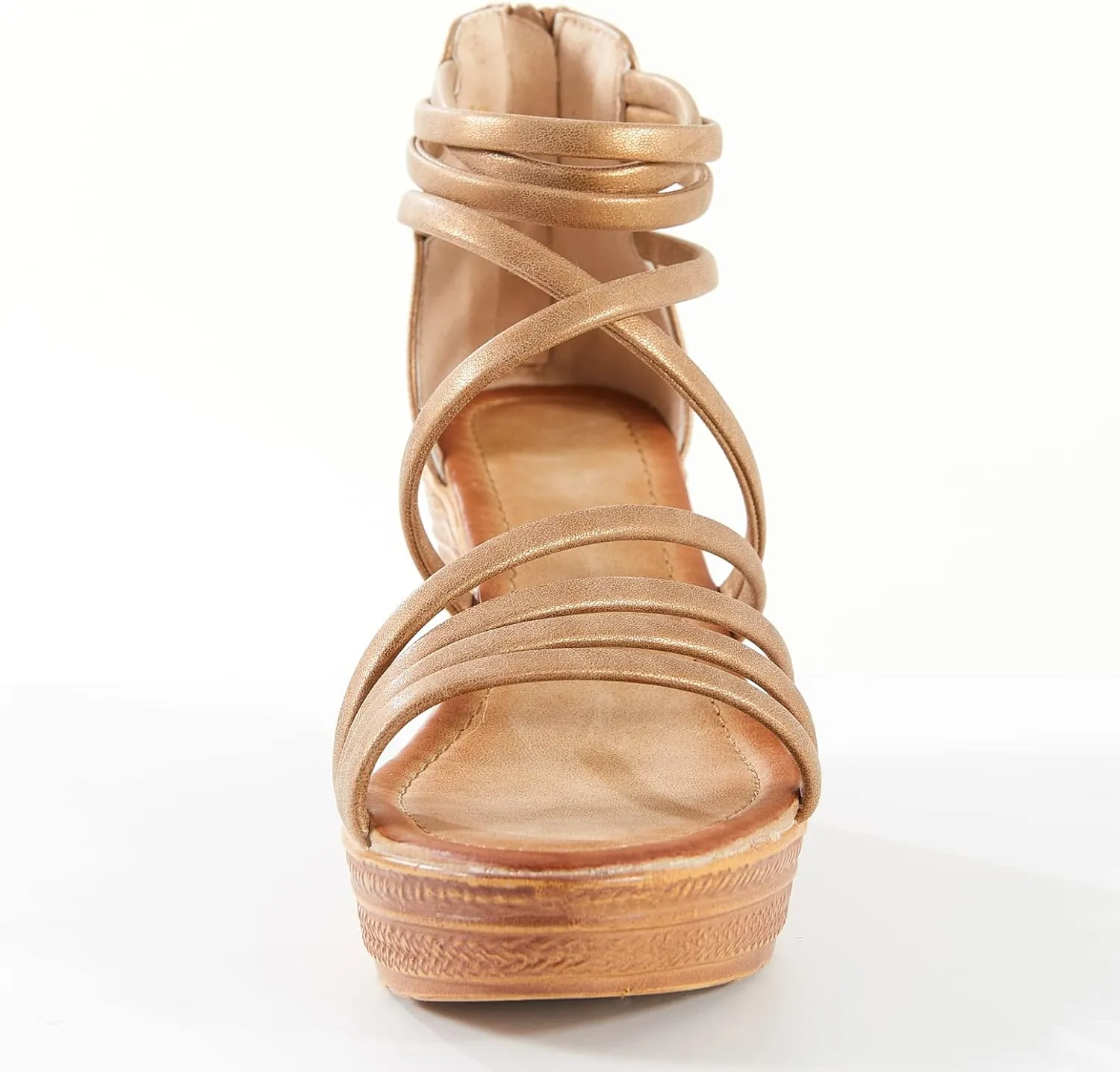 Women's Wedge Sandals Casual Summer Buckle Open Toe Ankle Strap Platform Wedge Heels