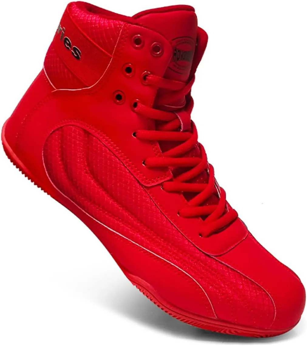 Wrestling Footwear, Pro Boxing Shoes for Men, Breathable MMA Footwear Anti-Slip Durable Sole