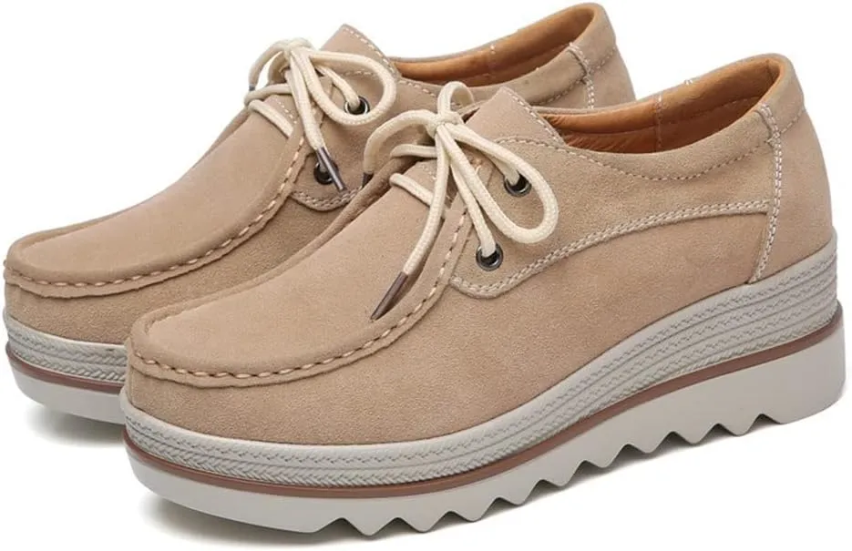 YING LAN Women Slip On Loafers Comfort Suede Moccasins Wide Low Top Shoes