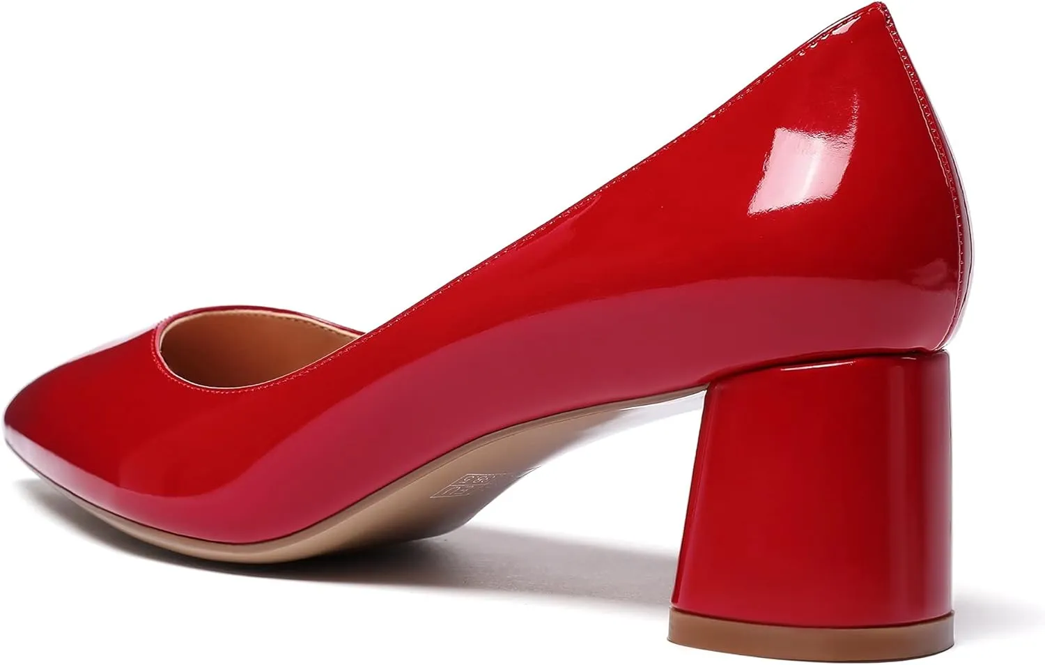 YODEKS Women's 2"/5CM Chunky Heels Classic Closed Pointed Toe Pumps Comfort Slip-on Evening Party Dress Low Heeled Shoes