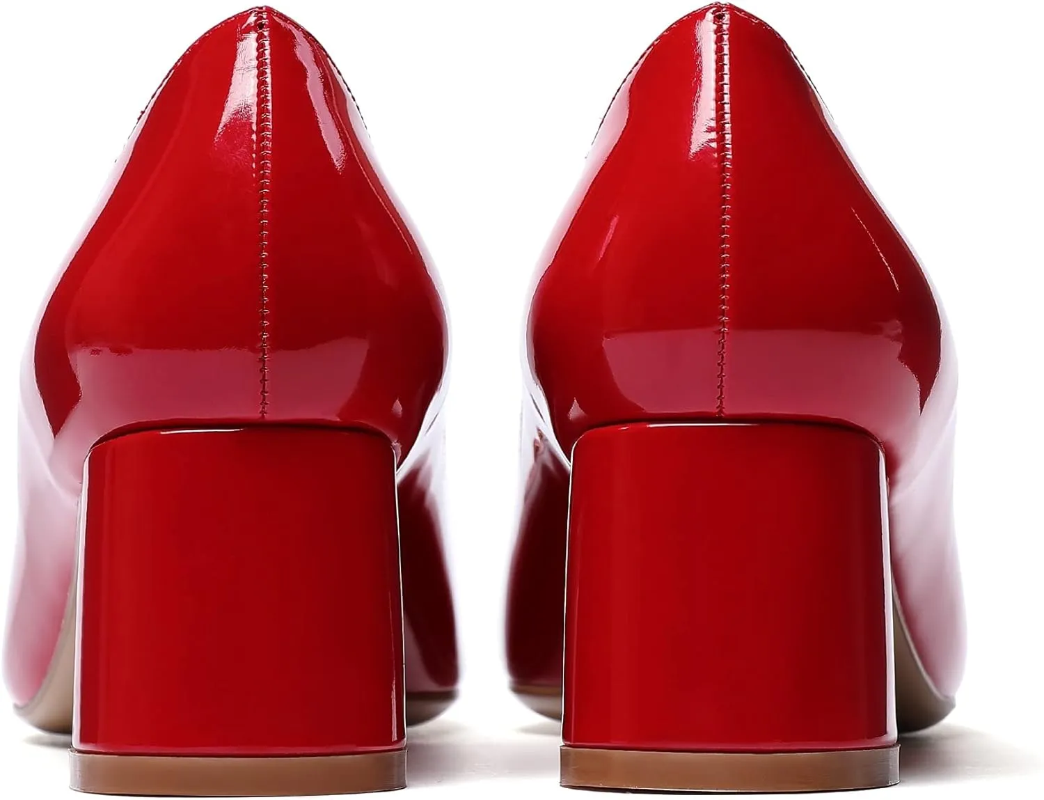 YODEKS Women's 2"/5CM Chunky Heels Classic Closed Pointed Toe Pumps Comfort Slip-on Evening Party Dress Low Heeled Shoes