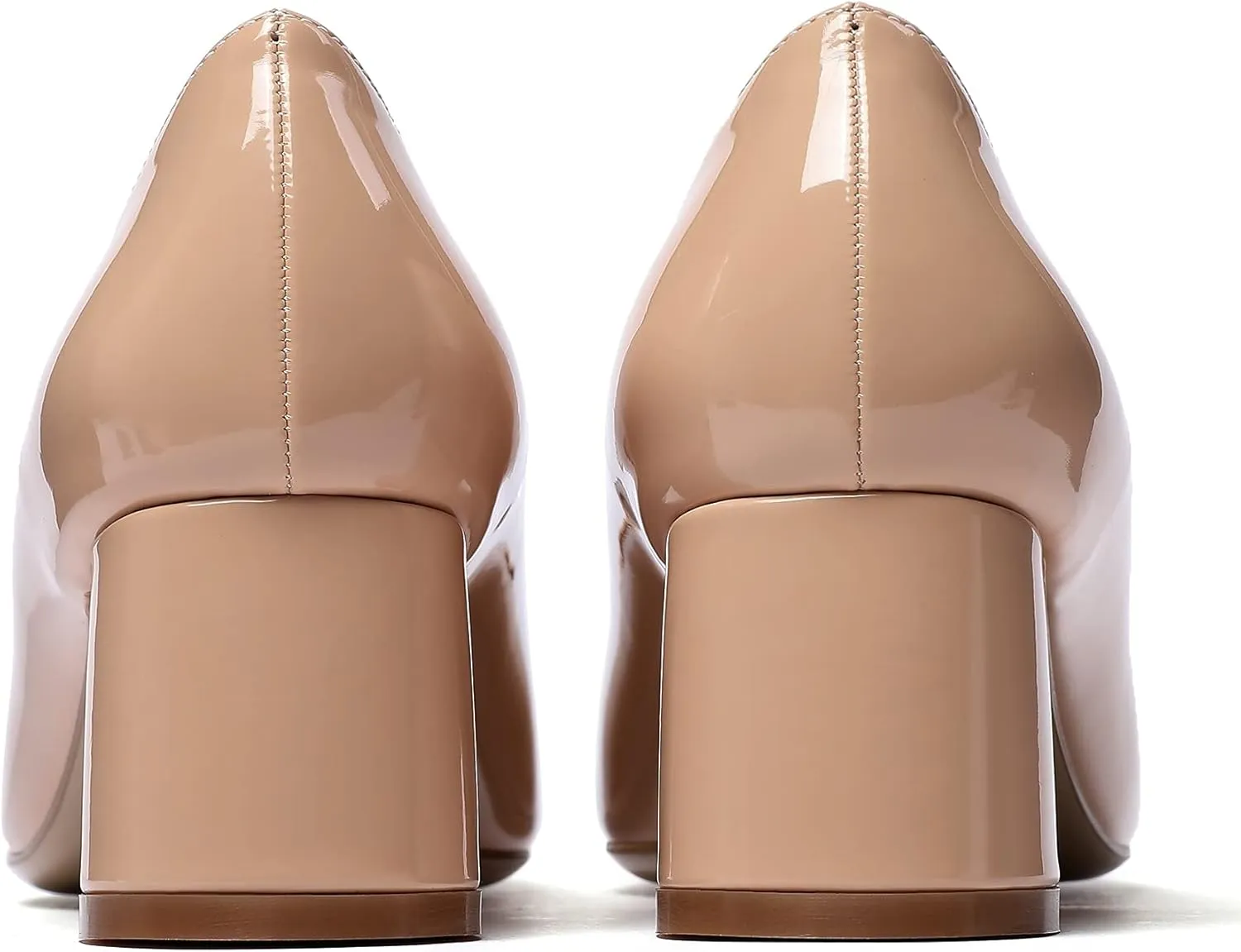 YODEKS Women's 2"/5CM Chunky Heels Classic Closed Pointed Toe Pumps Comfort Slip-on Evening Party Dress Low Heeled Shoes