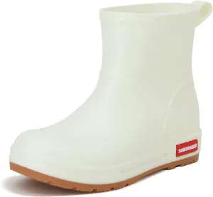 YUHITYGZGS Short Rain Boots for Women and Men, Lightweight Waterproof Garden Boots, Anti-Slip Chelsea Womens Rain Boots, Stylish Mid Heel rubber Ankle Booties with Comfy Insoles for Outdoor