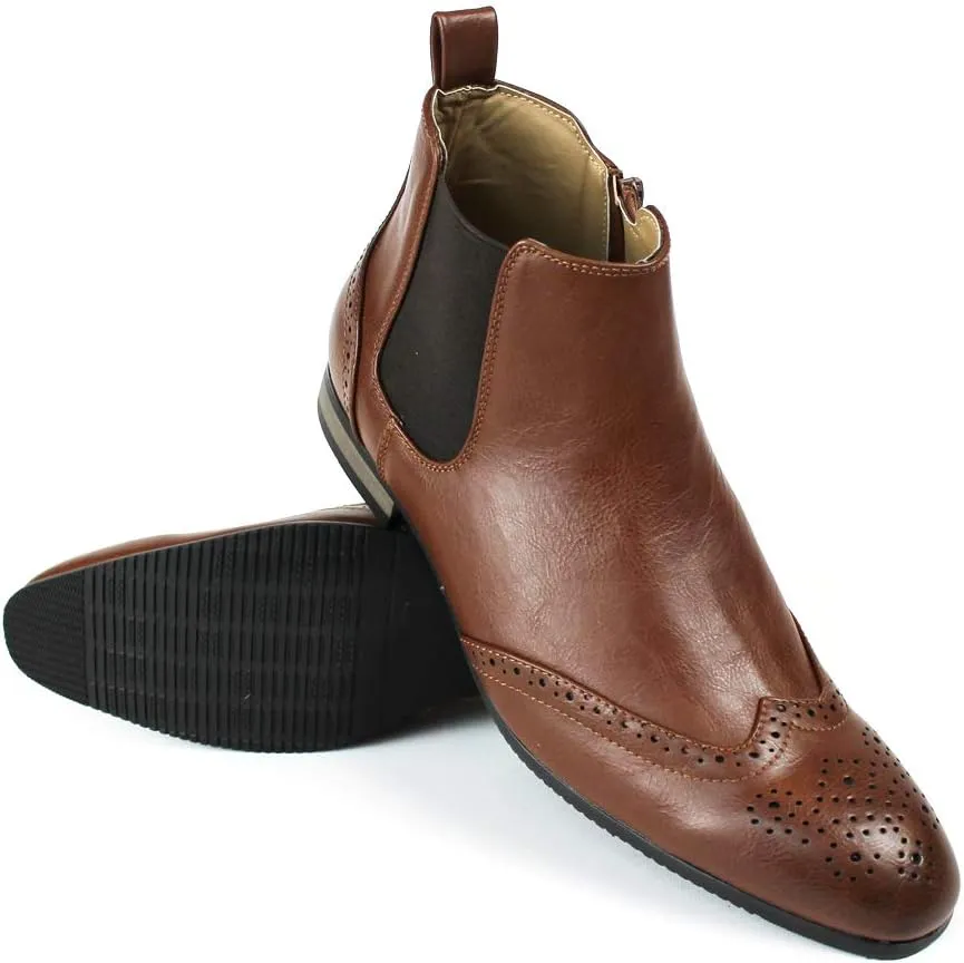 ÃZARMAN Men's Ankle Dress Chelsea Boots Side Zipper Closure