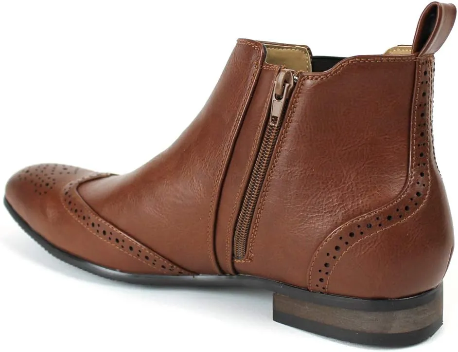 ÃZARMAN Men's Ankle Dress Chelsea Boots Side Zipper Closure