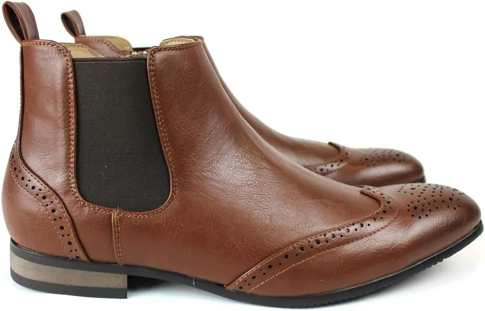 ÃZARMAN Men's Ankle Dress Chelsea Boots Side Zipper Closure